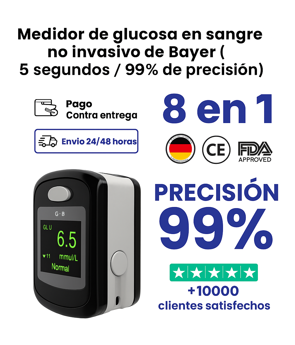 Medidor de glucosa en sangre no invasivo de Bayer (5 segundos / 99% de exactitud)